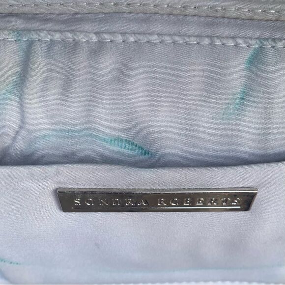 Sondra Roberts Pearl Silver Glitter w/Raised pearl Accents Clutch/Shoulder Bag - Picture 11 of 11